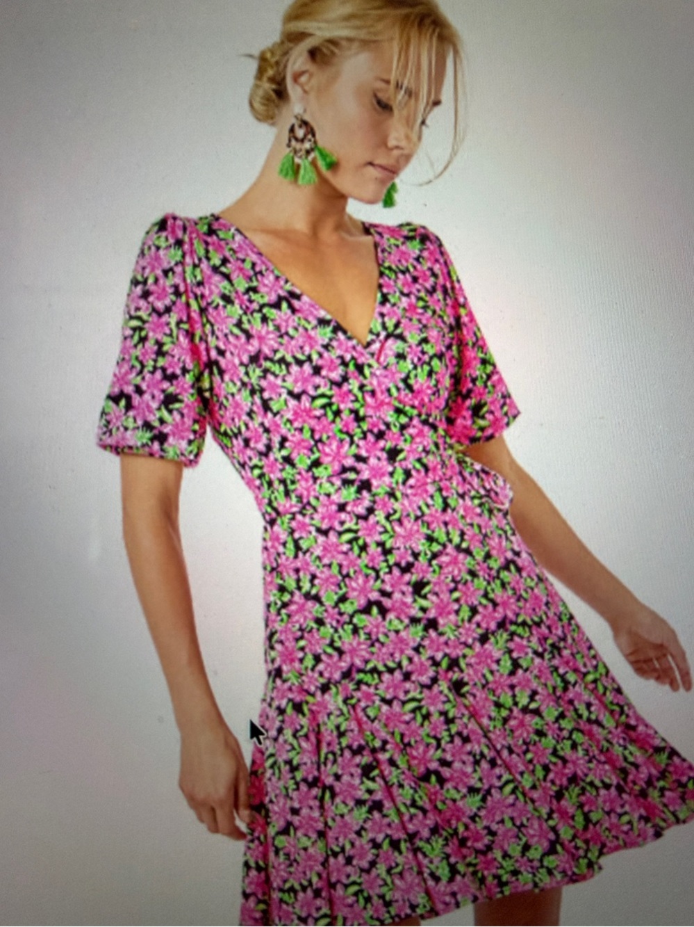Lilly Pulitzer Kessler Wrap Dress in Onyx Lil Lily